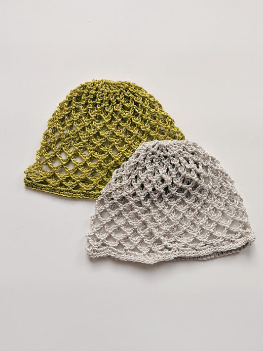 Atelier Magata Glow Bridal Cap linen gold silver