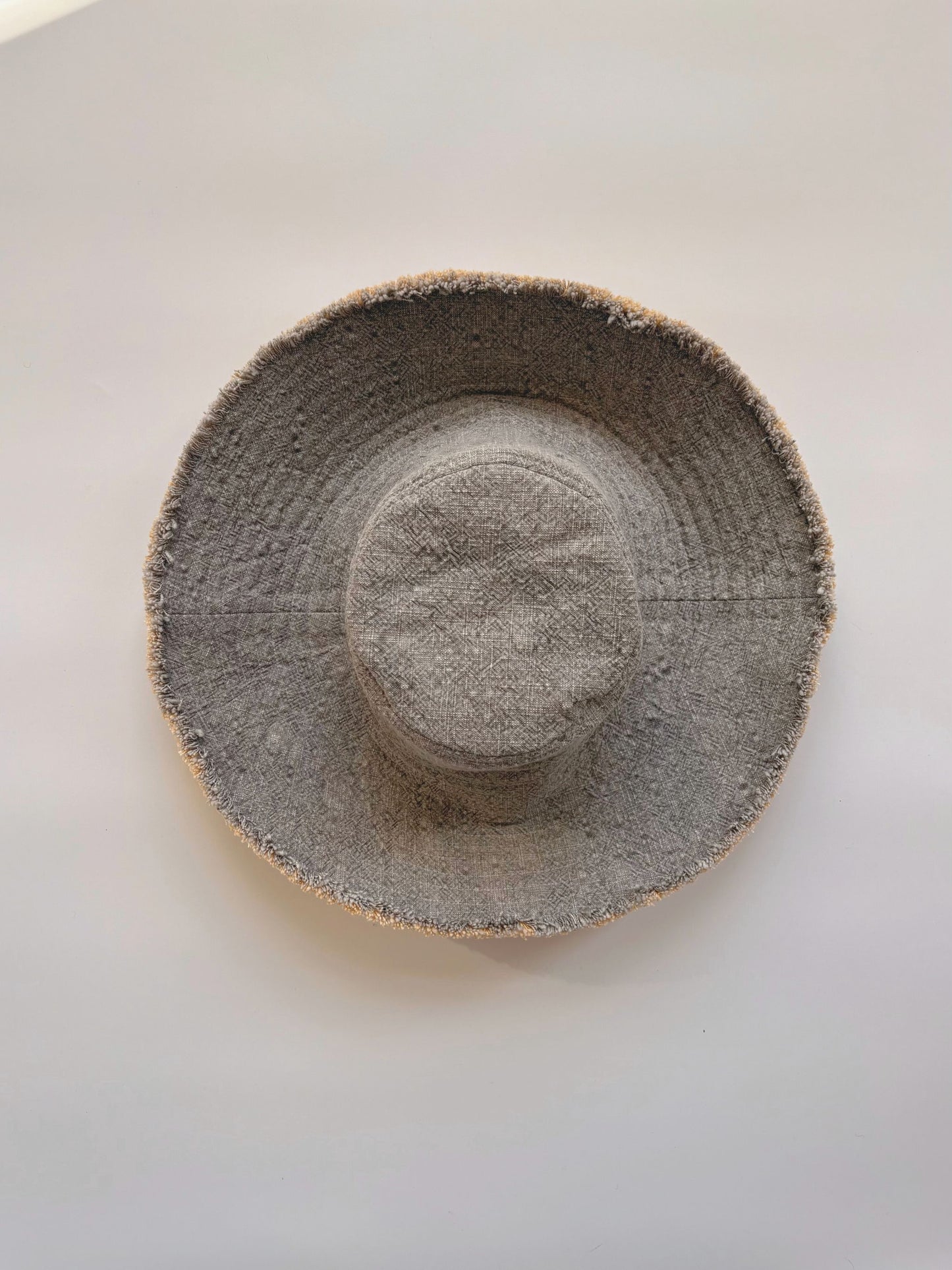 Atelier Magata Medium Shade Bloom Sun Hat grey cotton