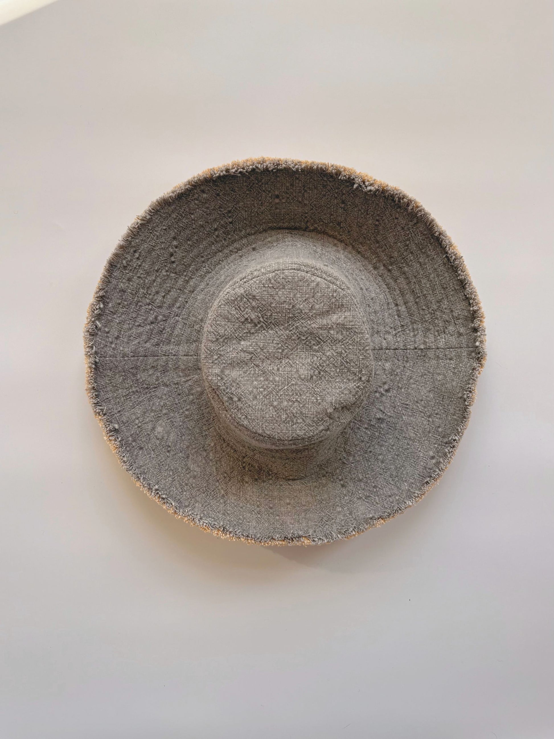 Atelier Magata Medium Shade Bloom Sun Hat grey cotton