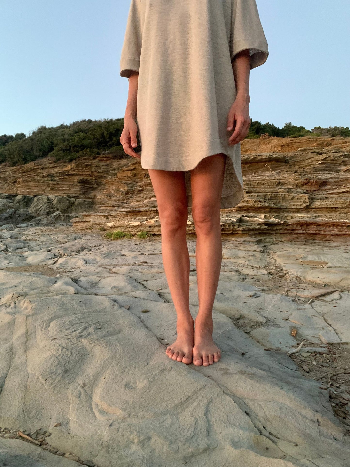 Women linen jersey summer dress